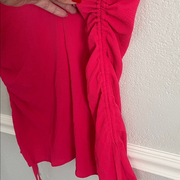 Michael Kors Vibrant Pink V-Neck Blouse - Picture 4 of 4